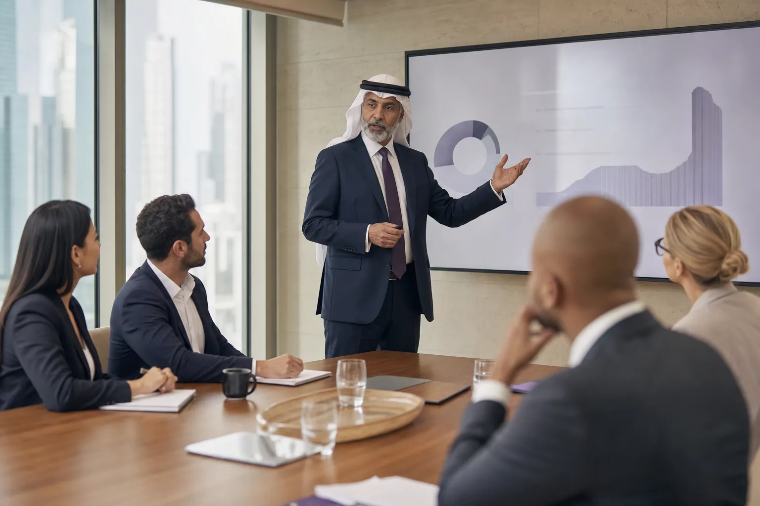 Consultant presenting to executives